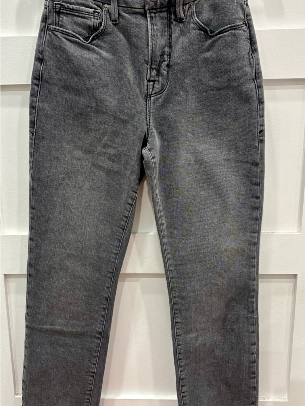 Good American Good Classic Raw Hem Black Jeans